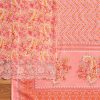Peach Cotton Printed Unstitched Suit Set