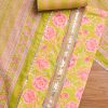Parrot Green Cotton Printed Unstitched Suit Set