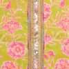Parrot Green Cotton Printed Unstitched Suit Set