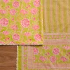 Parrot Green Cotton Printed Unstitched Suit Set