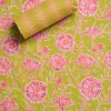 Parrot Green Cotton Printed Unstitched Suit Set