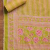 Parrot Green Cotton Printed Unstitched Suit Set