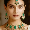 Green Gold Wedding Necklace Set