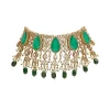 Green Gold Wedding Necklace Set
