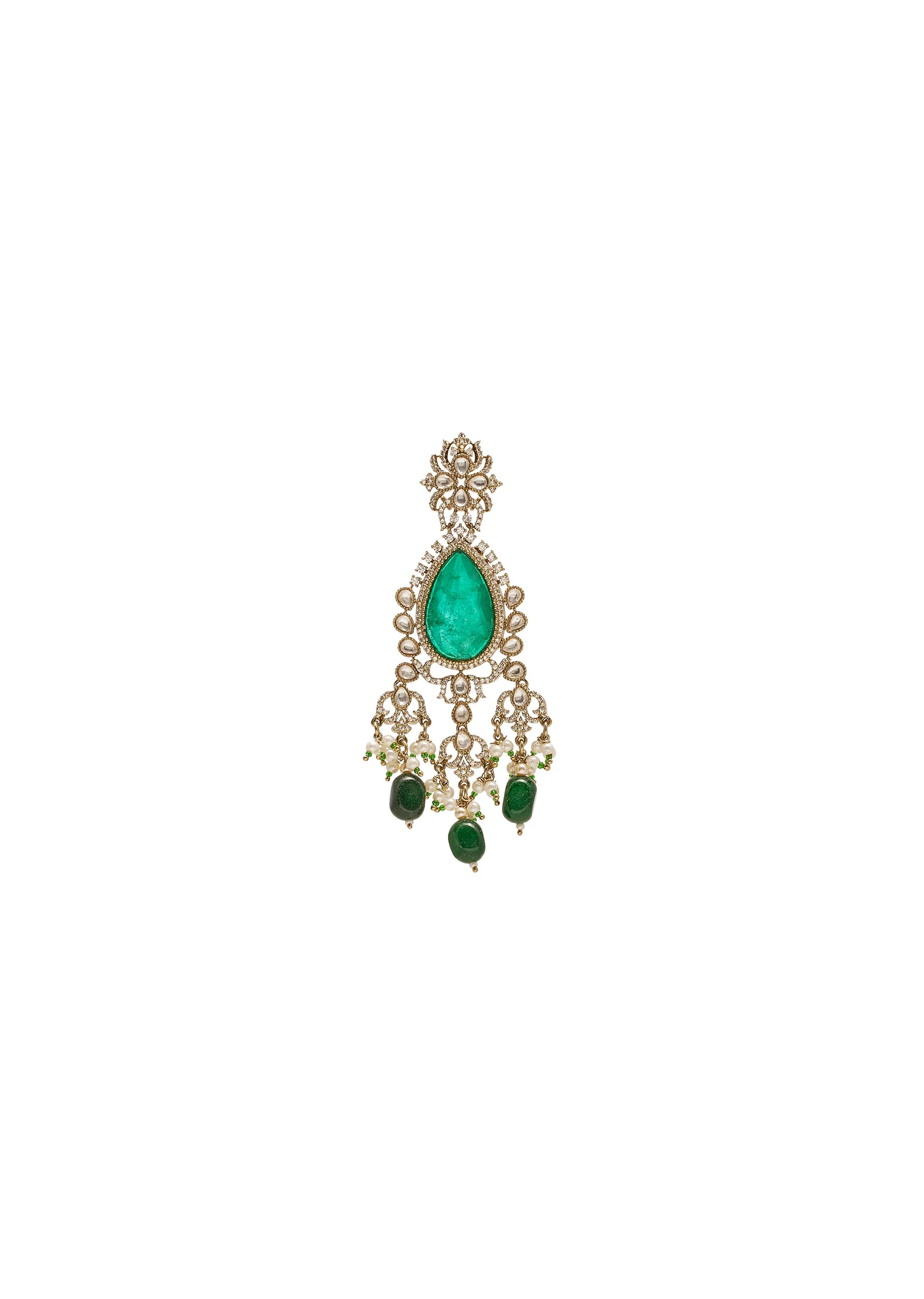 Green Gold Wedding Necklace Set