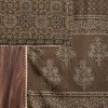 Earthy Brown Cotton Block Printed Unstitched Suit Set