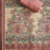 Dusty Mauve Cotton Printed Unstitched Suit Set