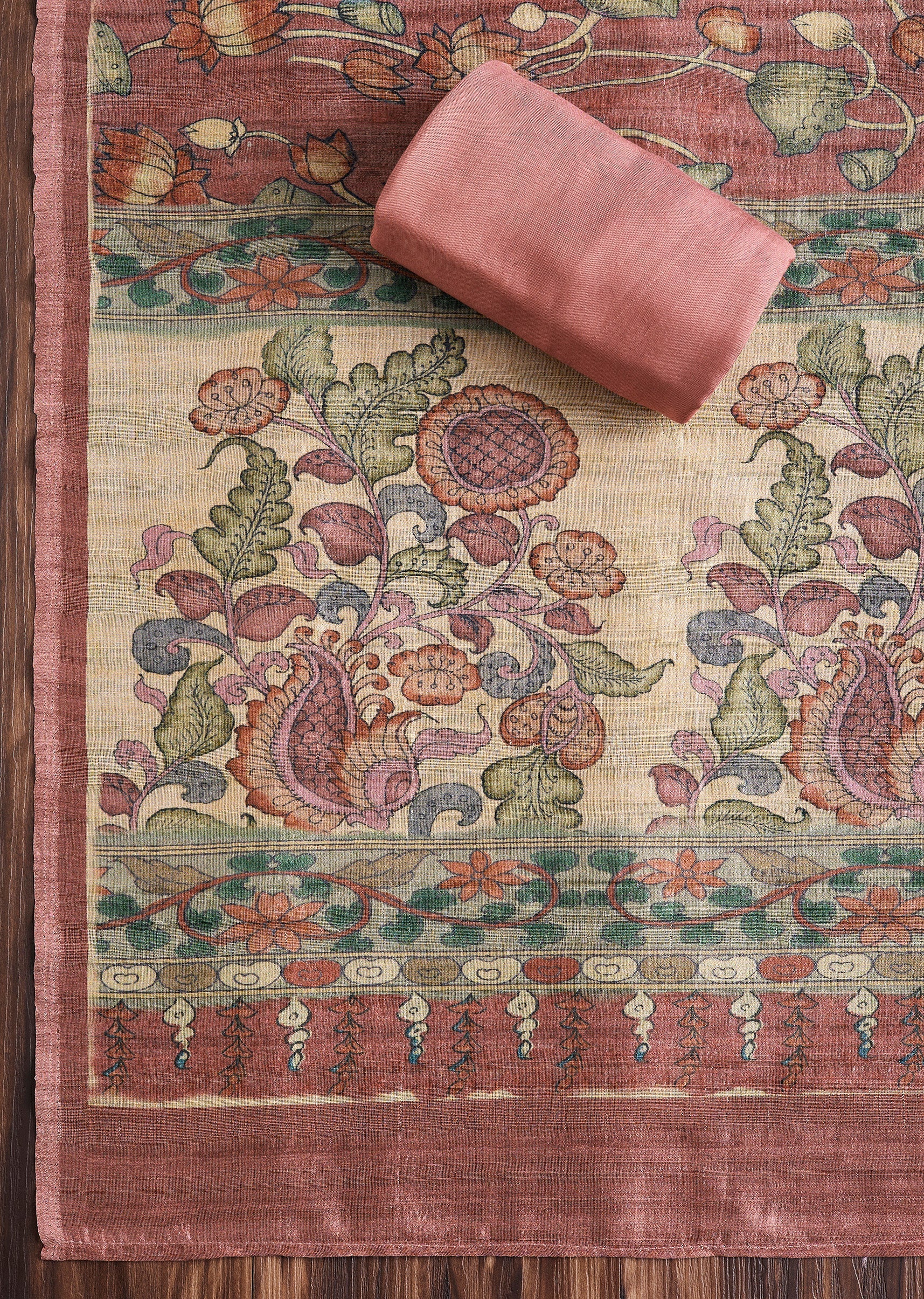 Dusty Mauve Cotton Printed Unstitched Suit Set
