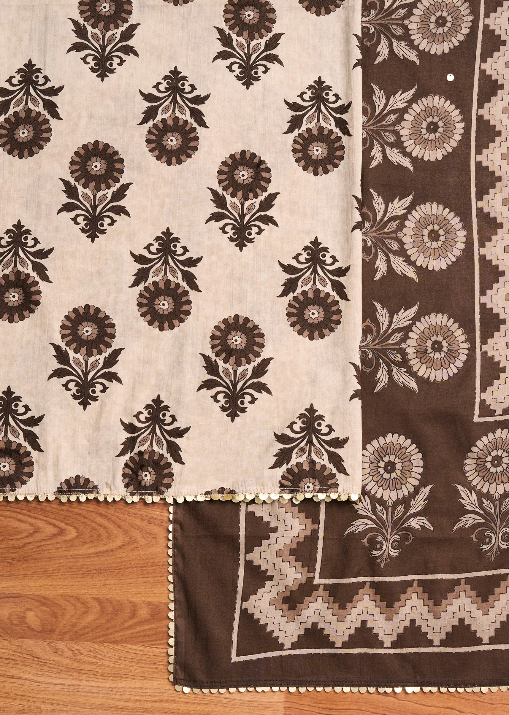 Ivory Cotton Unstitched Suit Set