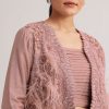 Mauve Satin Palazzo Set With Embellished Jacket