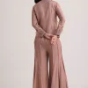 Mauve Satin Palazzo Set With Embellished Jacket
