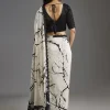 Black Printed Crepe Saree With Satin Blouse