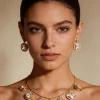 Modern Gold Zirconia Necklace Set