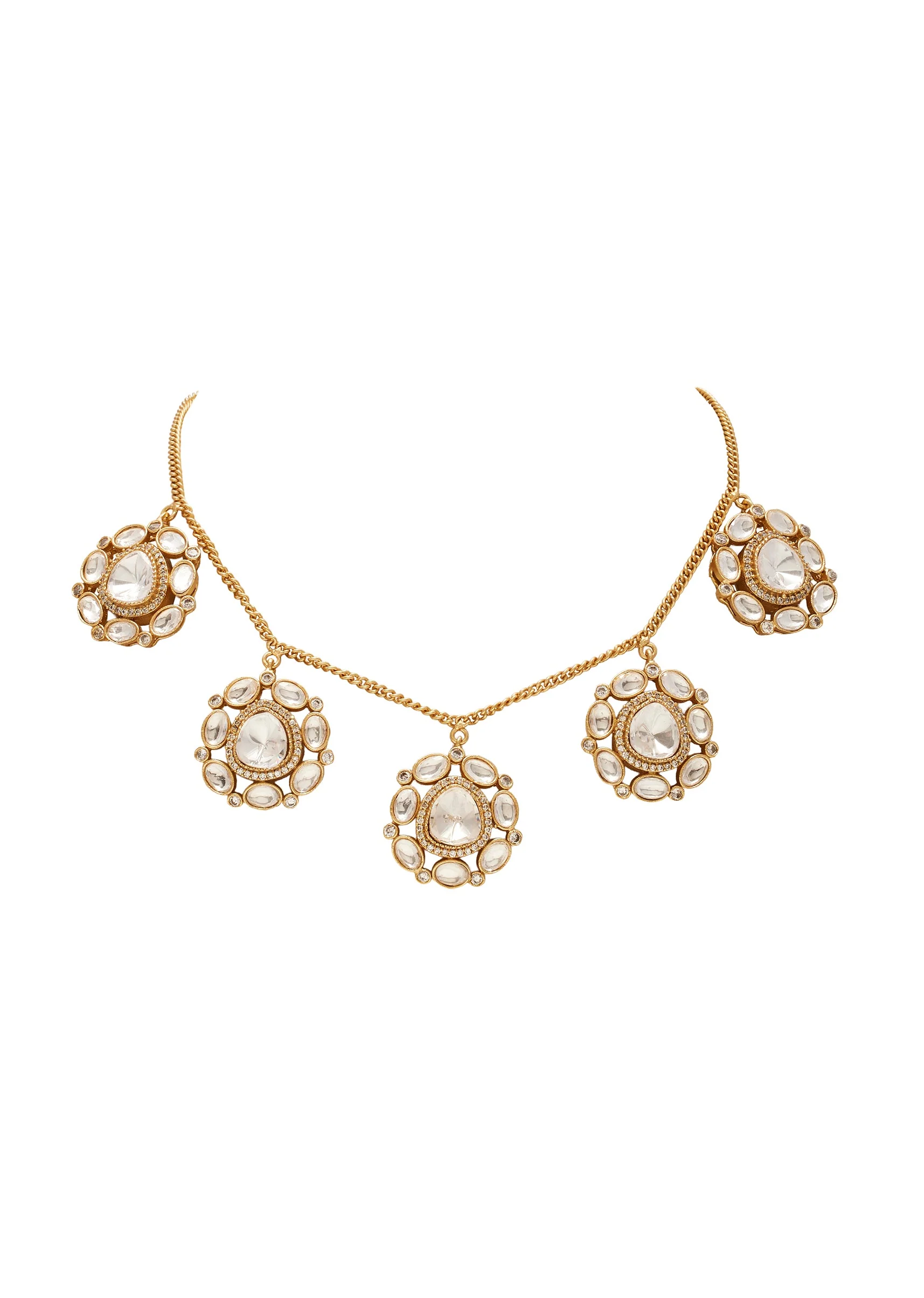 Gold Zirconia Bridal Necklace Set