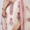 Pink Hand Block Printed Chanderi Kurta Set