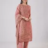 Pink Chanderi Kurta Set With Embellished Work