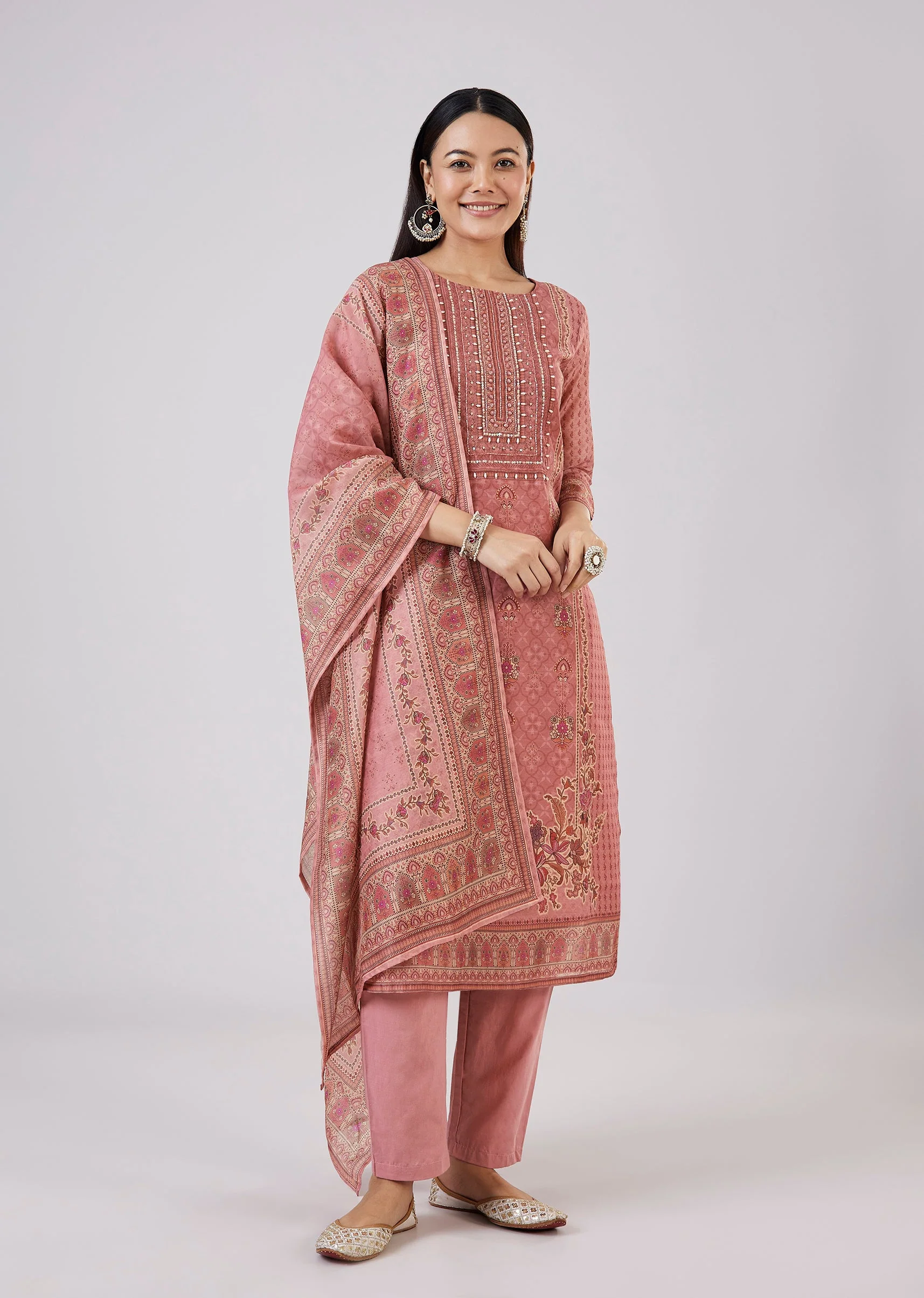 8113-pink-chanderi-kurta-set-with-embellished-work-1.webp Pink Chanderi Kurta Set With Embellished Work