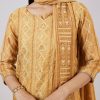 Yellow Chanderi Kurta Set With Gotta Patti Work