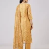 Yellow Chanderi Kurta Set With Gotta Patti Work