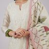 Cream Chanderi Kurta Set With Embellished Work