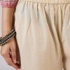 Pink Linen Kurta Set With Sequins Detailing