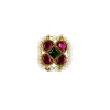 Gold Plated Red And White Kundan Polki Choker Necklace Set With 2 Earrings