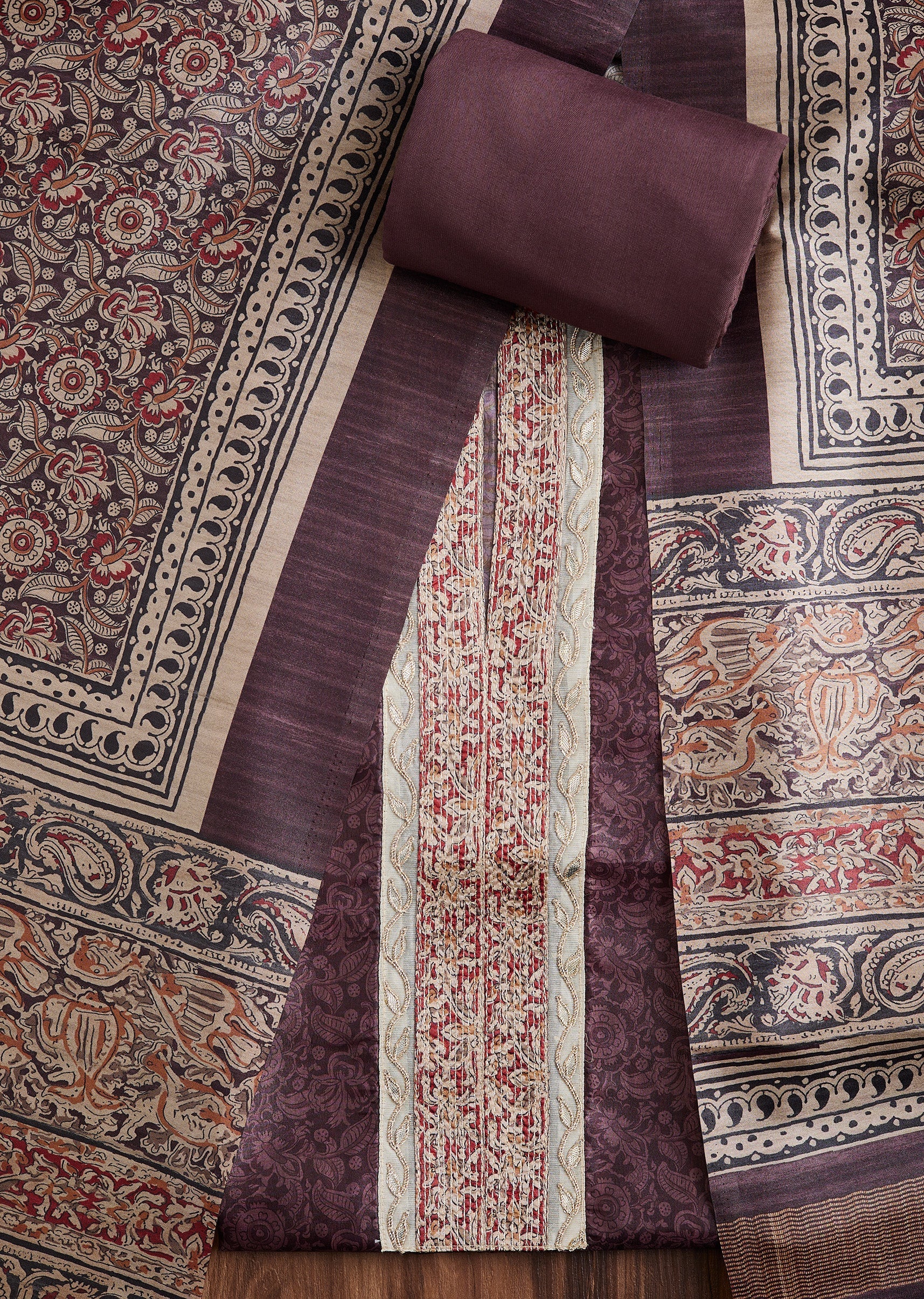 8154-brown-dola-silk-suit-set-1.jpg Brown Dola Silk Suit Set