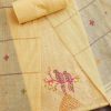 Yellow Linen Embroidered Unstitched Suit