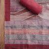 Maroon Dola Silk Printed Unstitched Suit