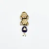 Gold Plated Blue Kundan Polki Choker Necklace Set With Earrings