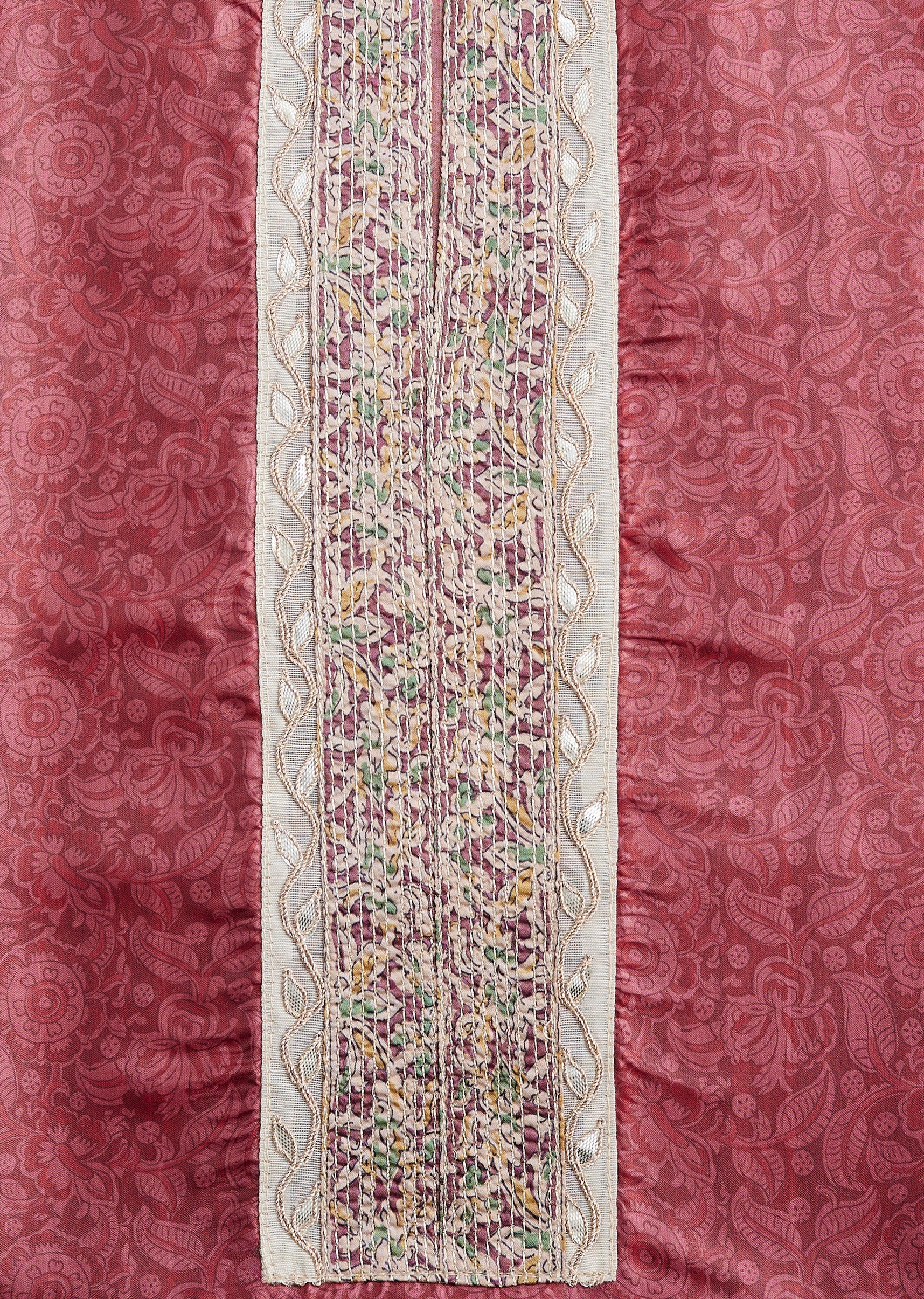 Maroon Printed Dola Silk Unstitched Suit