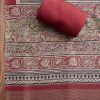Maroon Printed Dola Silk Unstitched Suit