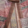 Brown Dola Silk Printed Unstitched Suit