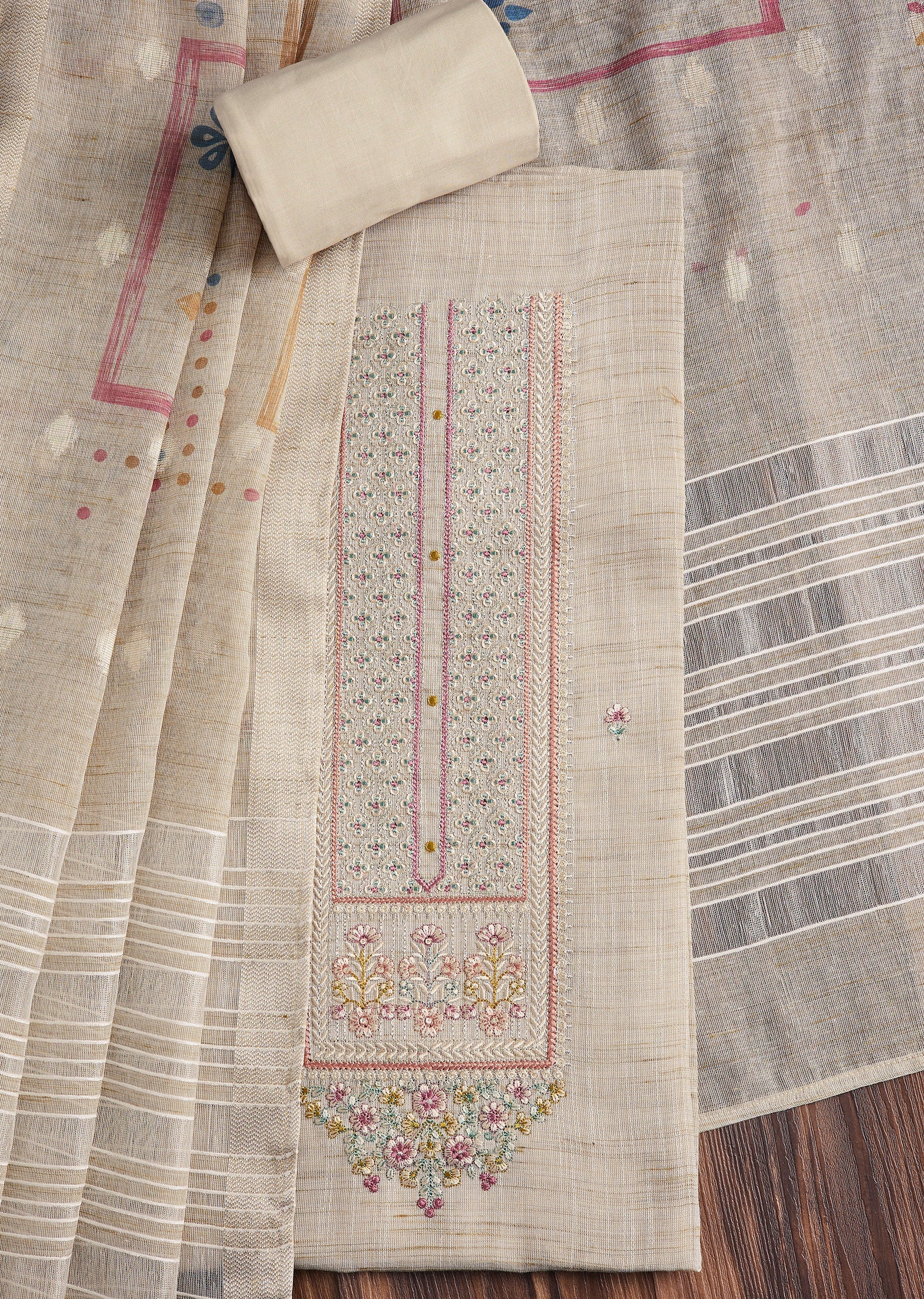8166-ivory-linen-embroidered-unstitched-suit-set-1.jpg Ivory Linen Embroidered Unstitched Suit Set