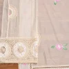 Ivory Chanderi Embroidered Unstitched Suit Set