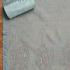Soft Blue Chanderi Embroidered Unstitched Suit Set
