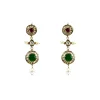 Gold Plated Multicolored Kundan Polki Short Necklace Set With Earrings
