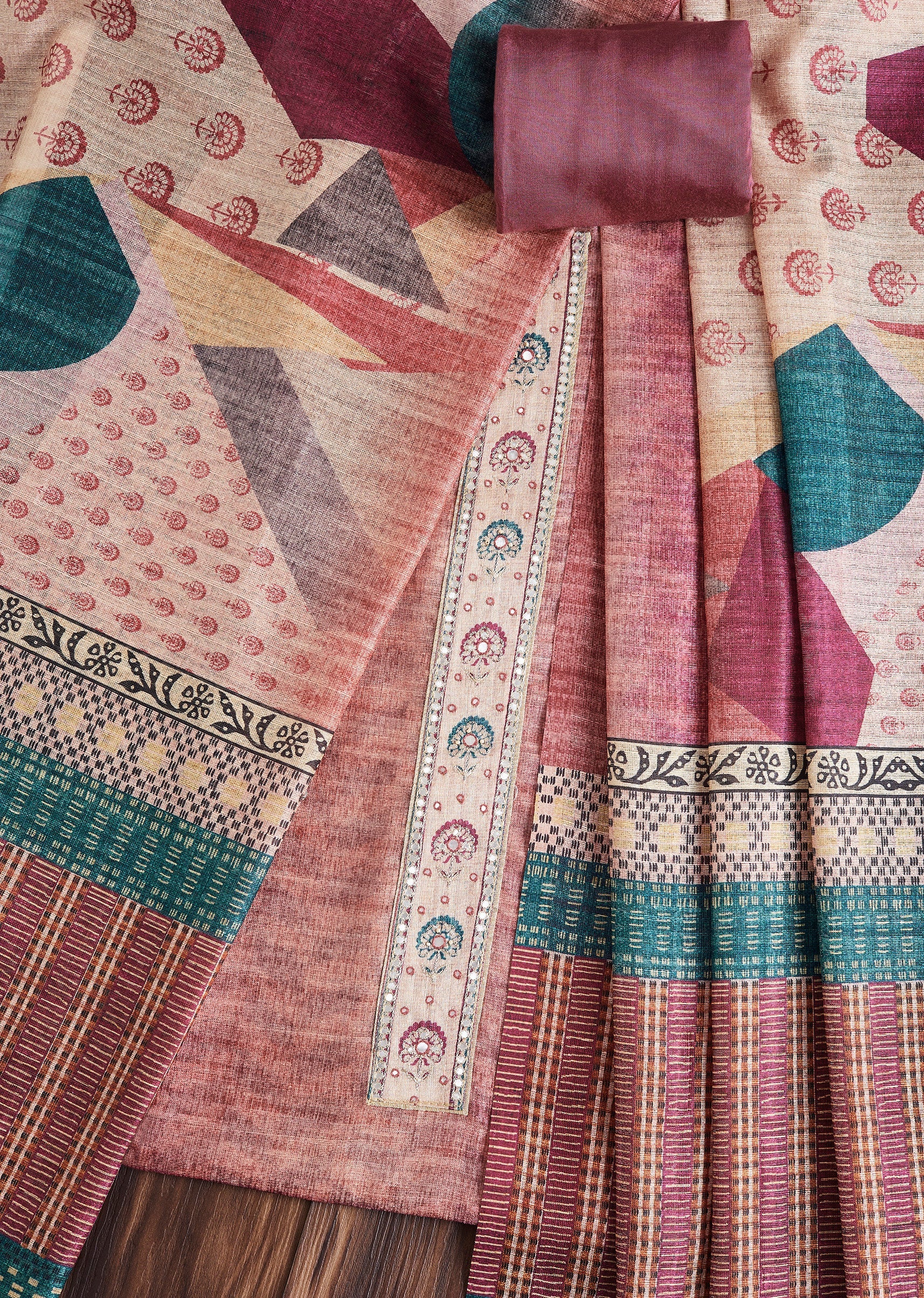 8172-rose-pink-dola-silk-printed-unstitched-suit-set-1.jpg Rose Pink Dola Silk Printed Unstitched Suit Set