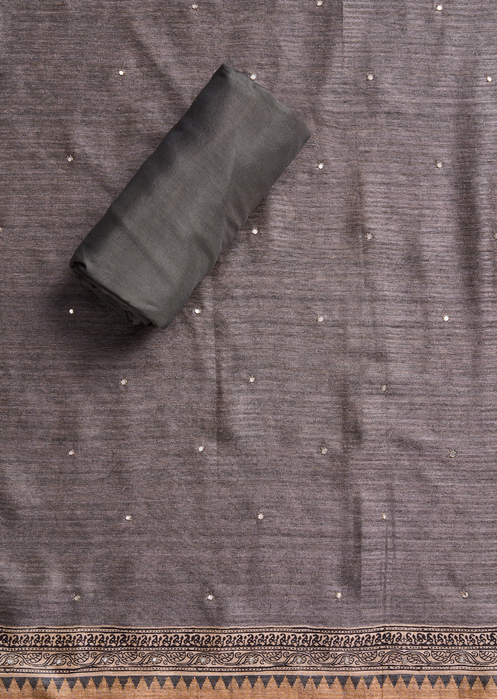 Grey Dola Silk Unstitched Suit Set