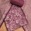 Purple Chanderi Printed Unstitched Suit Set