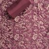 Purple Chanderi Printed Unstitched Suit Set