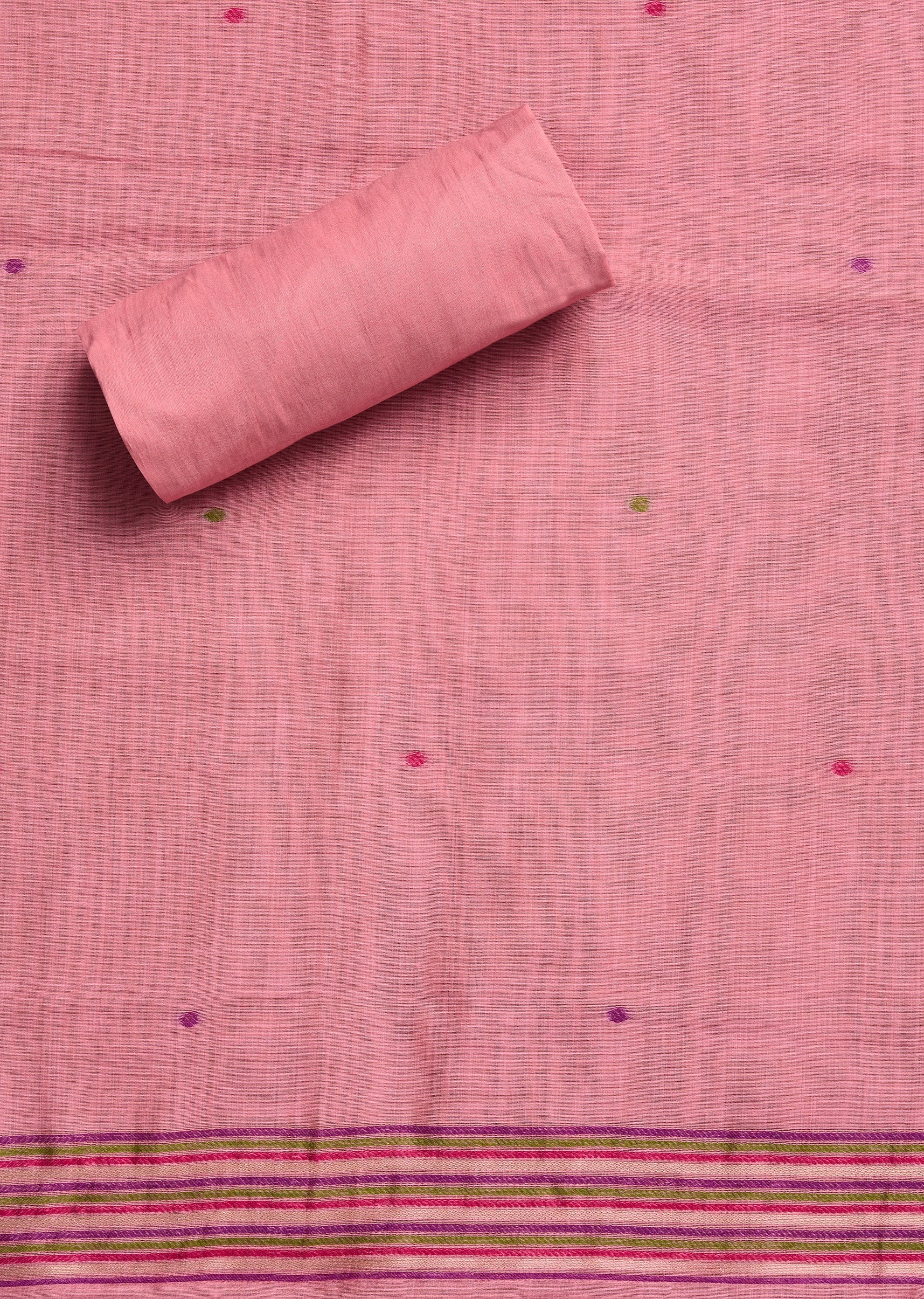 Pink Linen Unstitched Suit Set