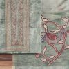 Mint Green Chanderi Unstitched Suit With Printed Dupatta