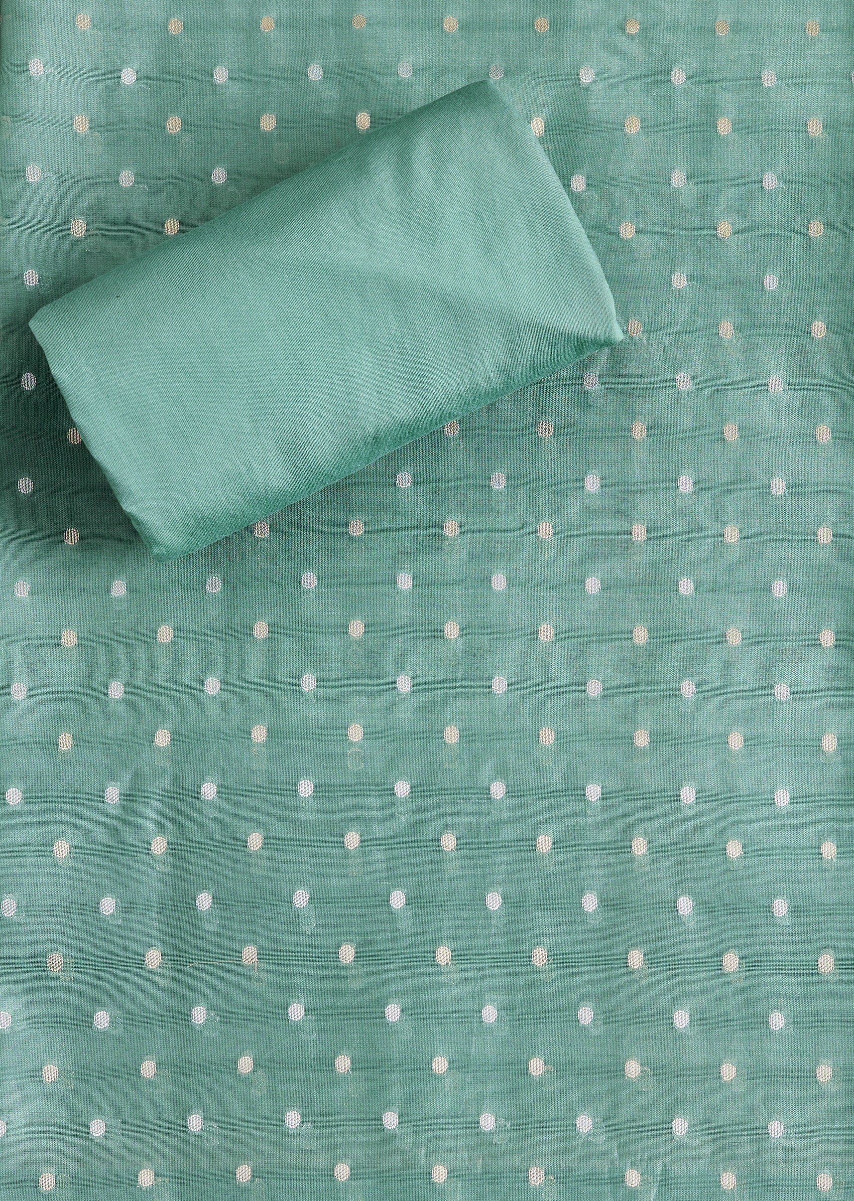 Sky Blue Chanderi Unstitched Suit With Dupatta