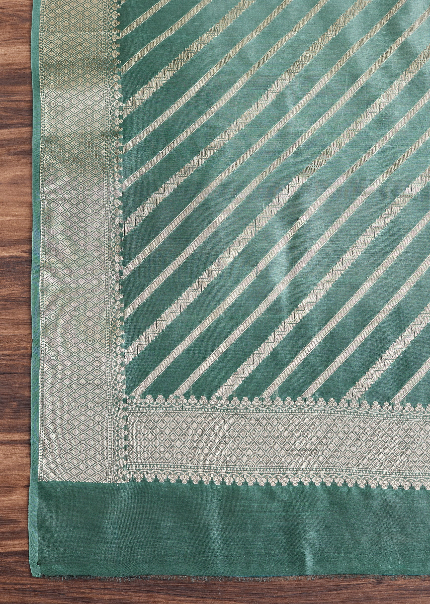 Sky Blue Chanderi Unstitched Suit With Dupatta