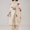 Off White Thread Work Palazzo Set