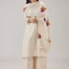 Off White Thread Work Palazzo Set