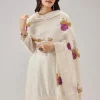Off White Thread Work Palazzo Set