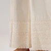 Off White Thread Work Palazzo Set