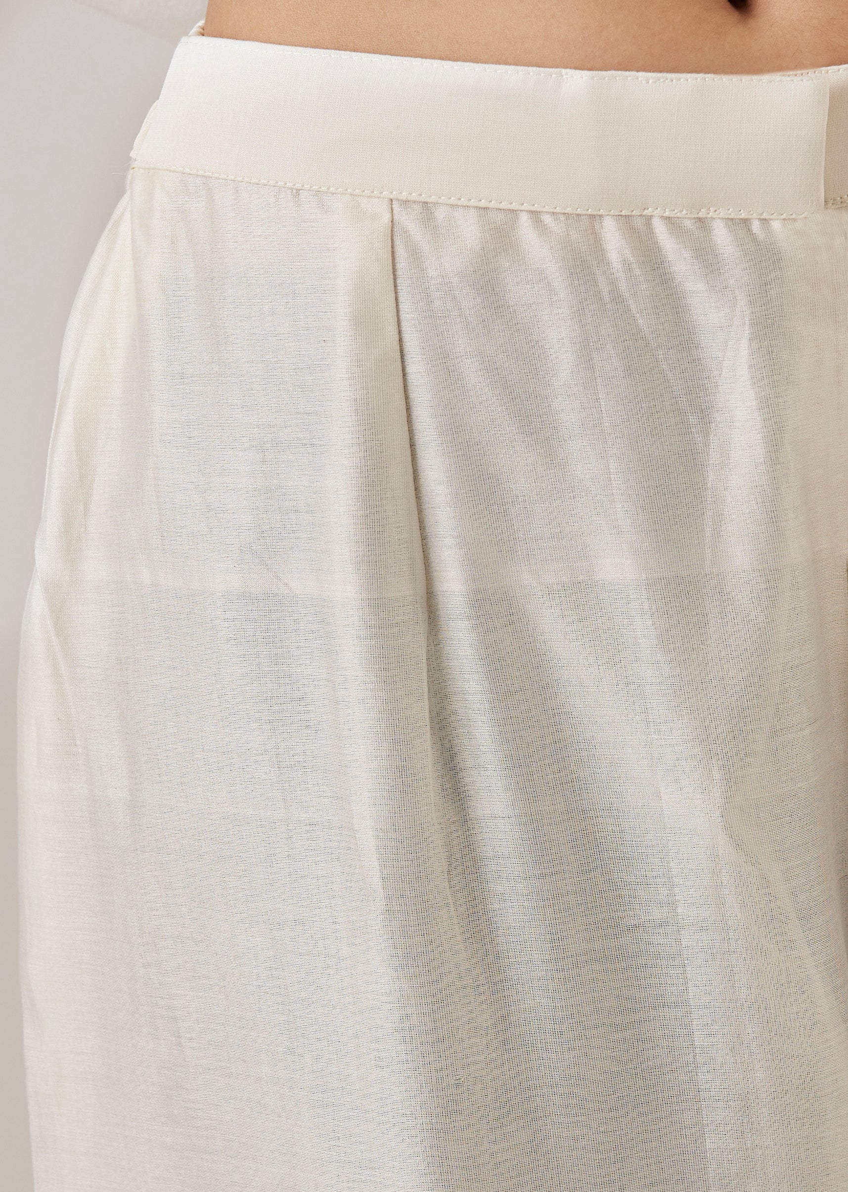 Off White Thread Work Palazzo Set